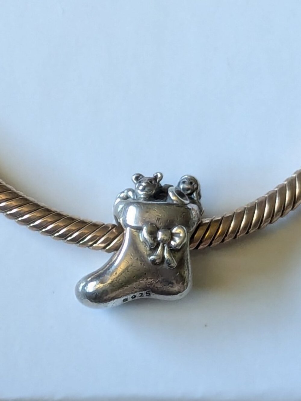 Pandora Santa's Stocking Charm Sterling Silver Christmas Xmas Holiday (Retired)